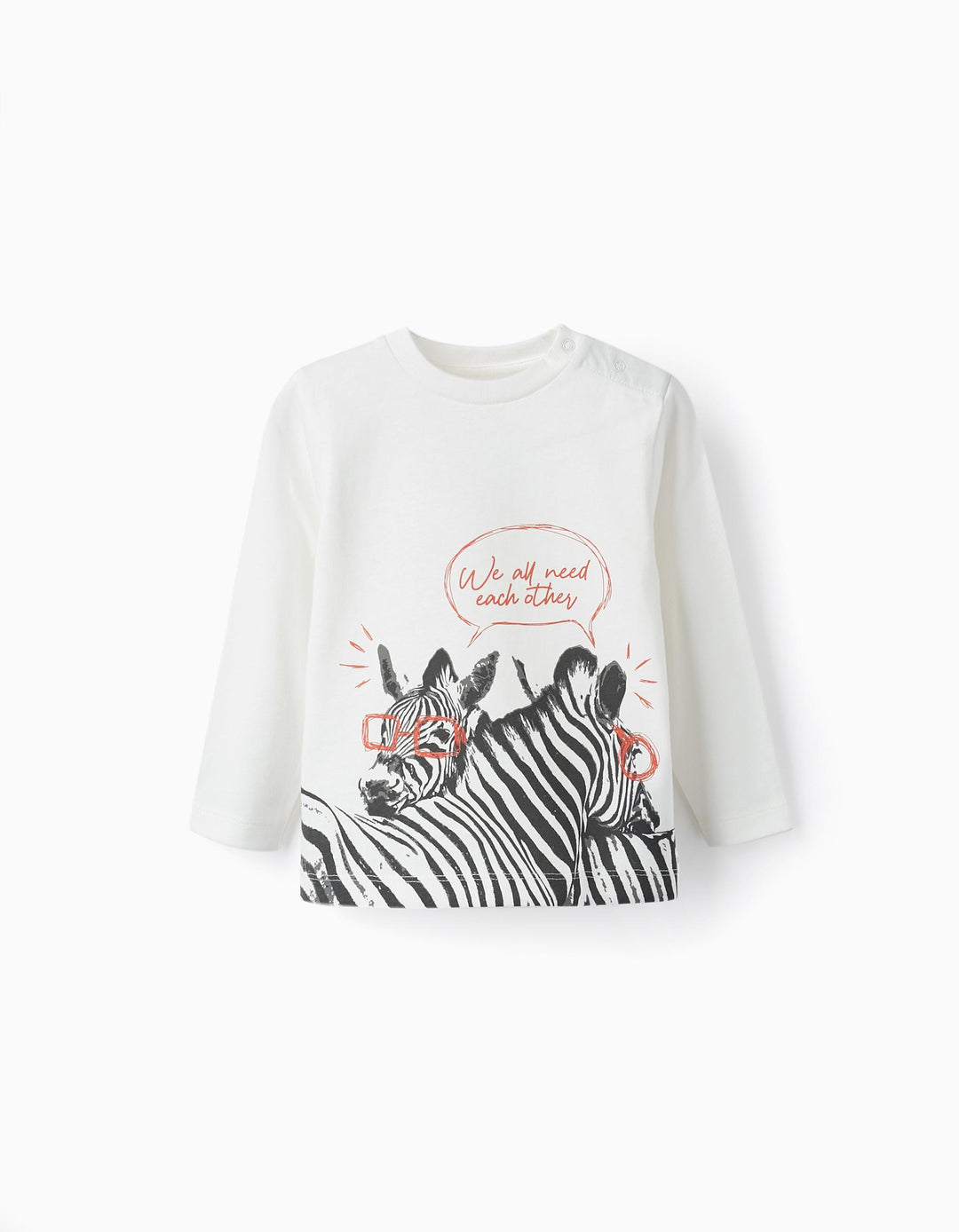 Cotton T-shirt for Baby Boys 'Fun Zebras', White