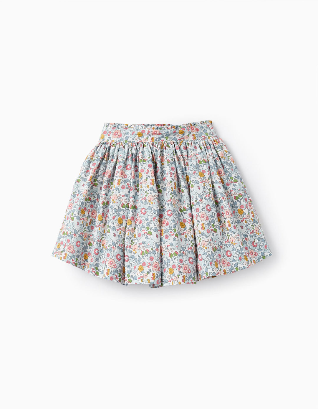 Floral Cotton Skirt for Girls, Blue