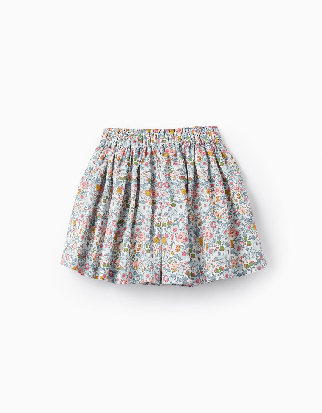 Floral Cotton Skirt for Girls, Blue