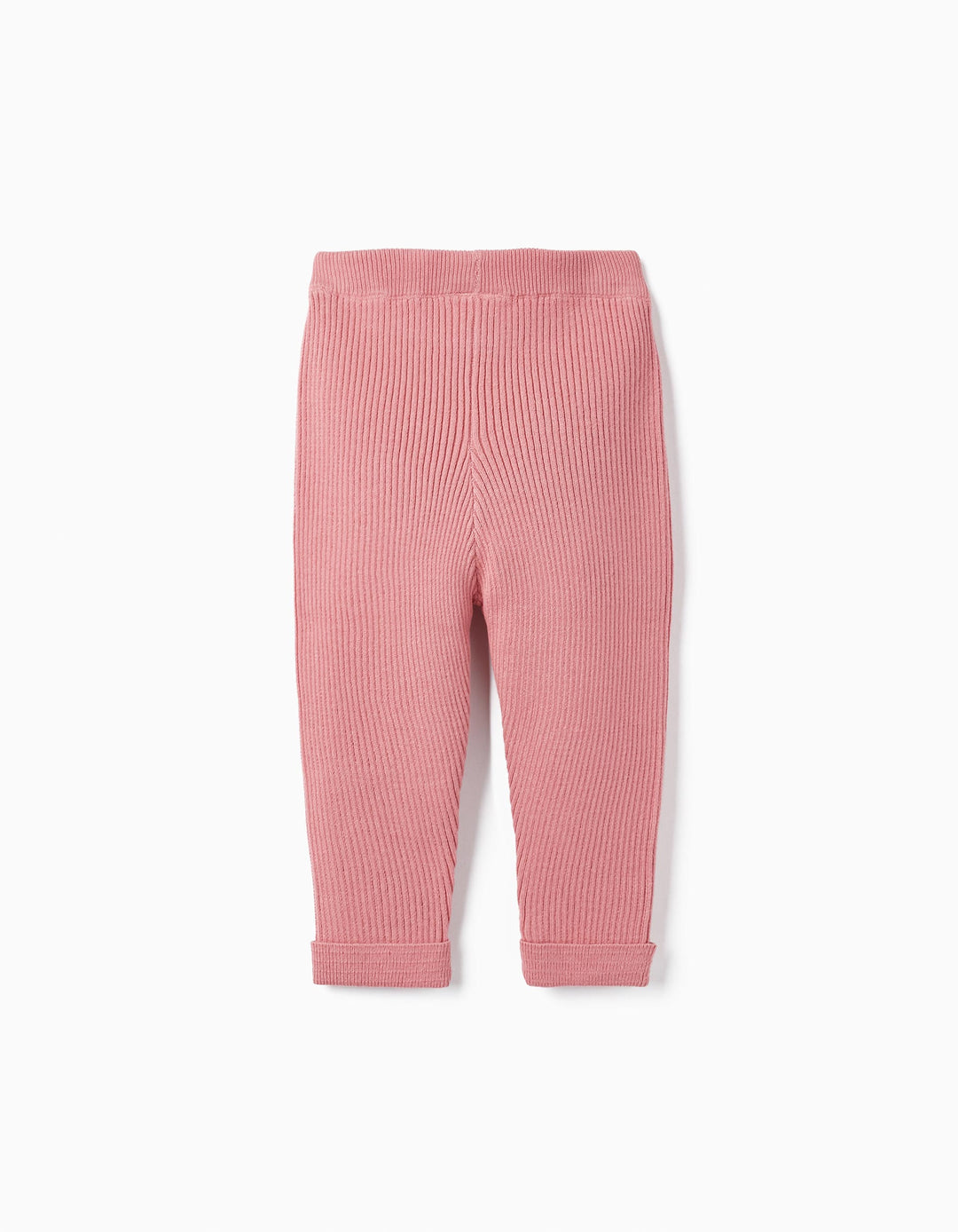 Ribbed Knit Leggings with Bow for Baby Girls, Pink