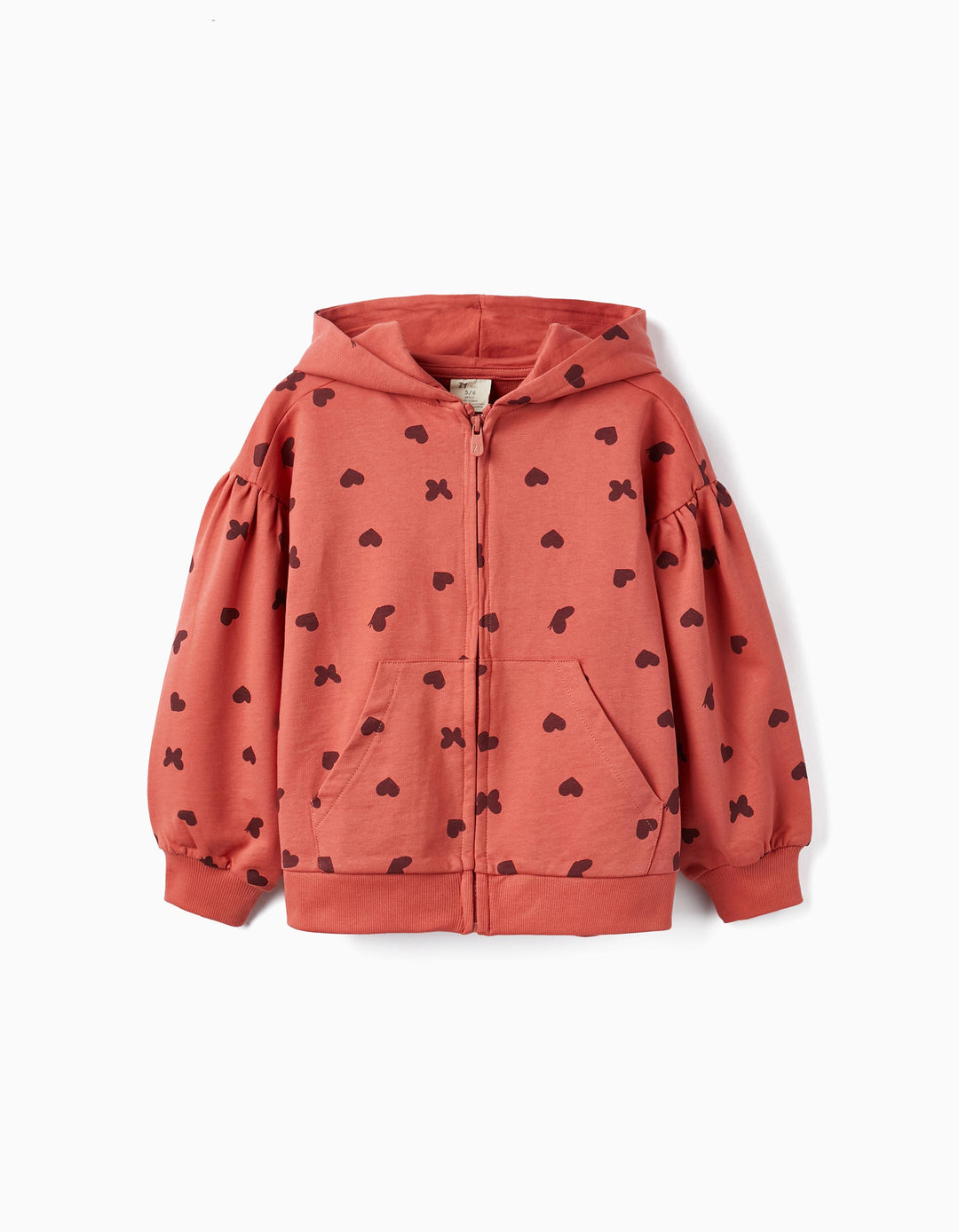Hooded Jacket for Girls 'Hearts & Butterflies', Red