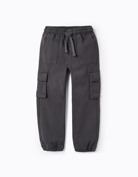 Cargo Trousers for Boys, Dark Grey