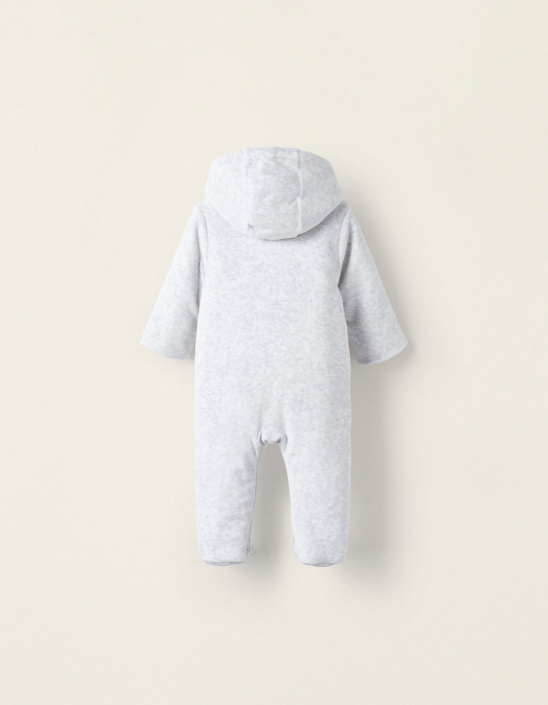 Velvet Babygrow for Baby and Newborn 'Elephant', Gray