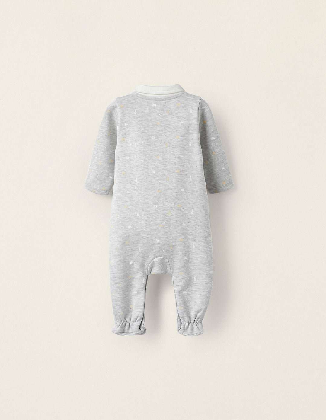 Cotton Babygrow for Newborn, Light Grey