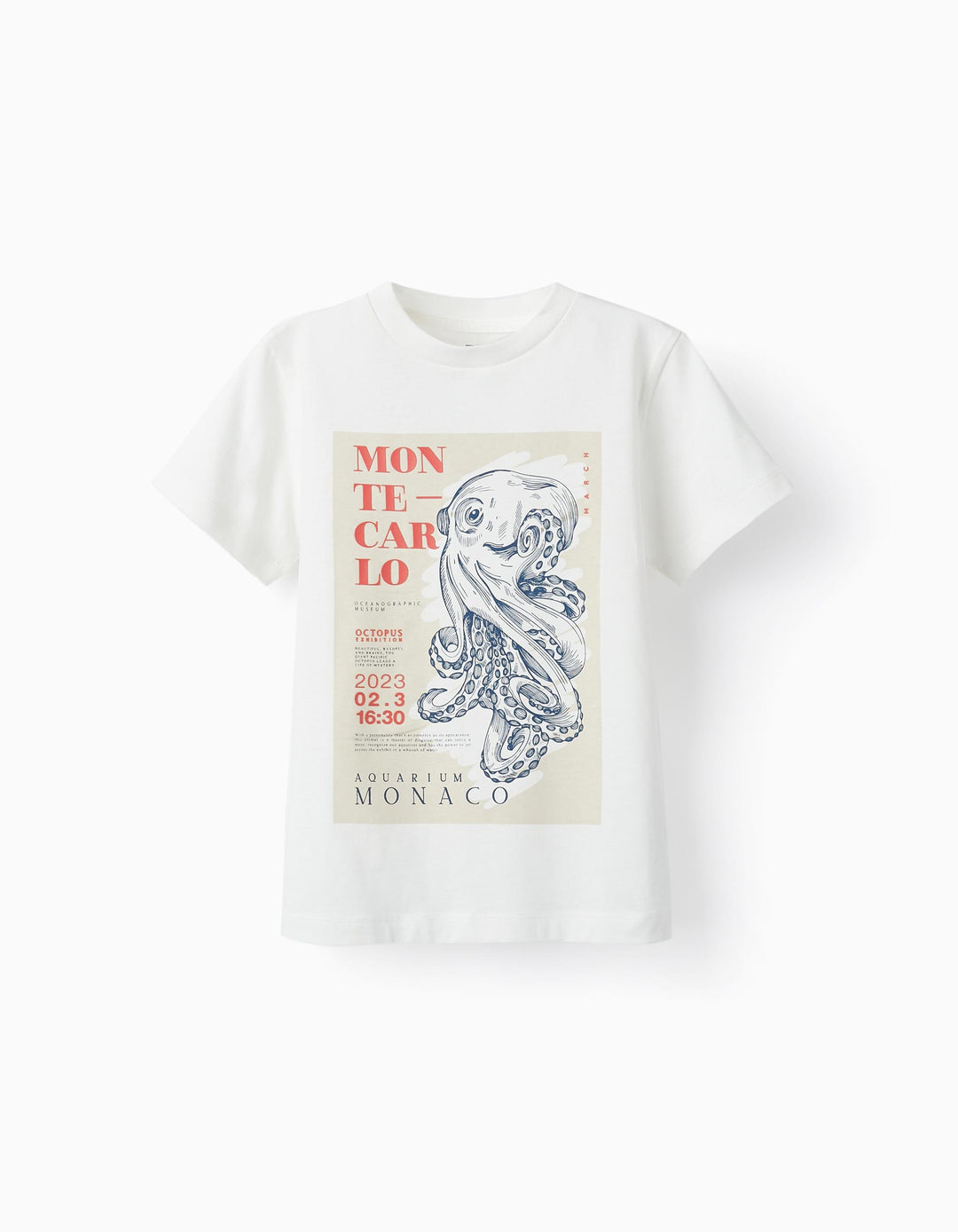 Cotton T-Shirt for boys 'Octopus', White