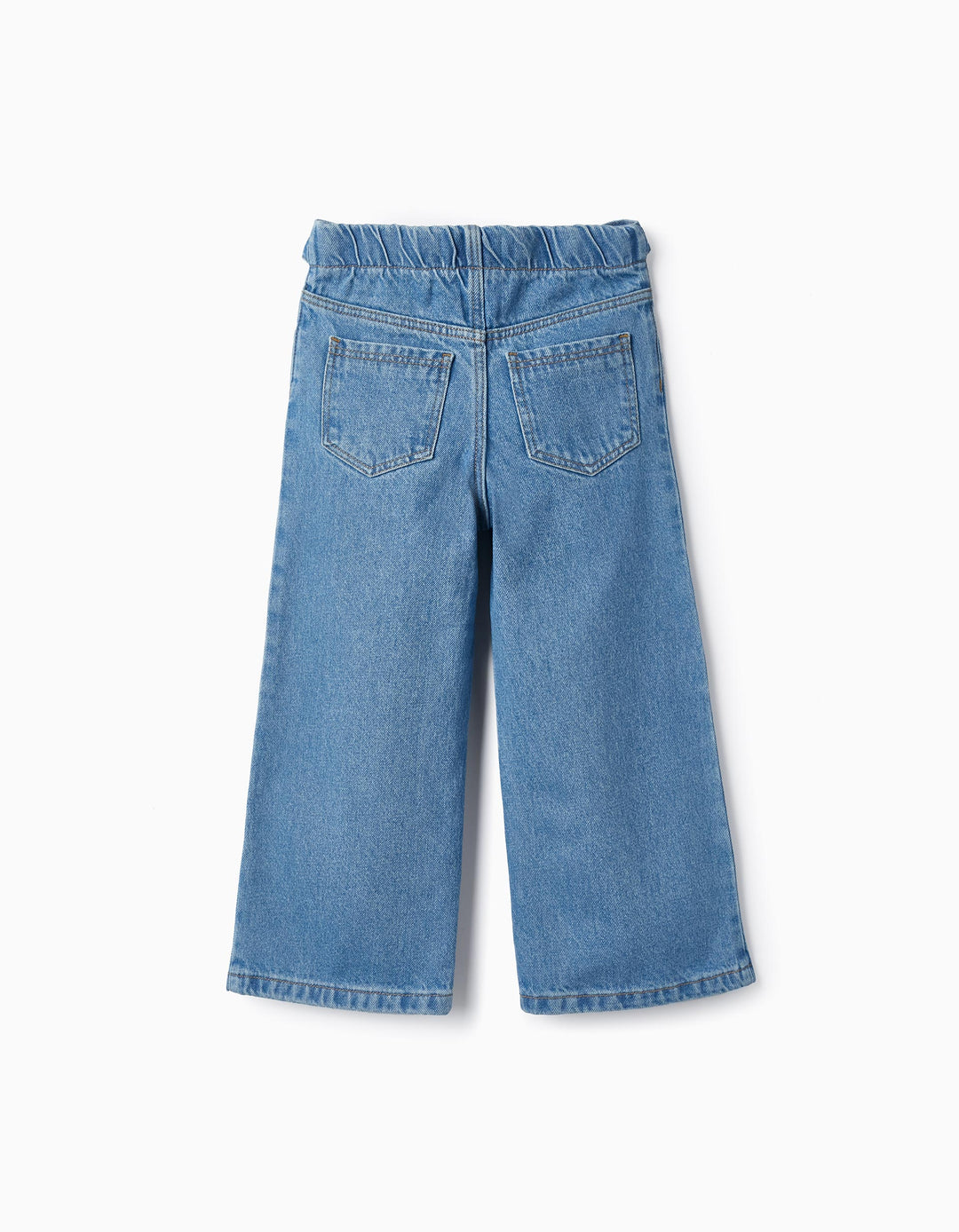 Wide-Leg Denim Pants for Girls, Light Blue