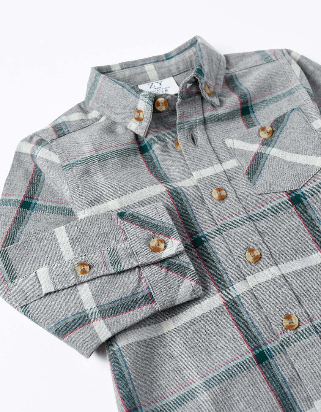 Checkered Shirt for Baby Boys, Gray