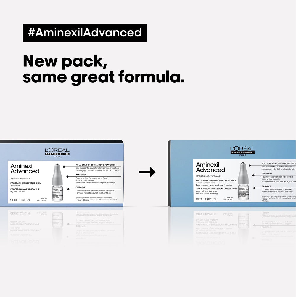 Aminexil Advanced Anti-Hair Loss Activator Programme | For Hair Prone To Falling | Serie Expert | 10X6 Ml