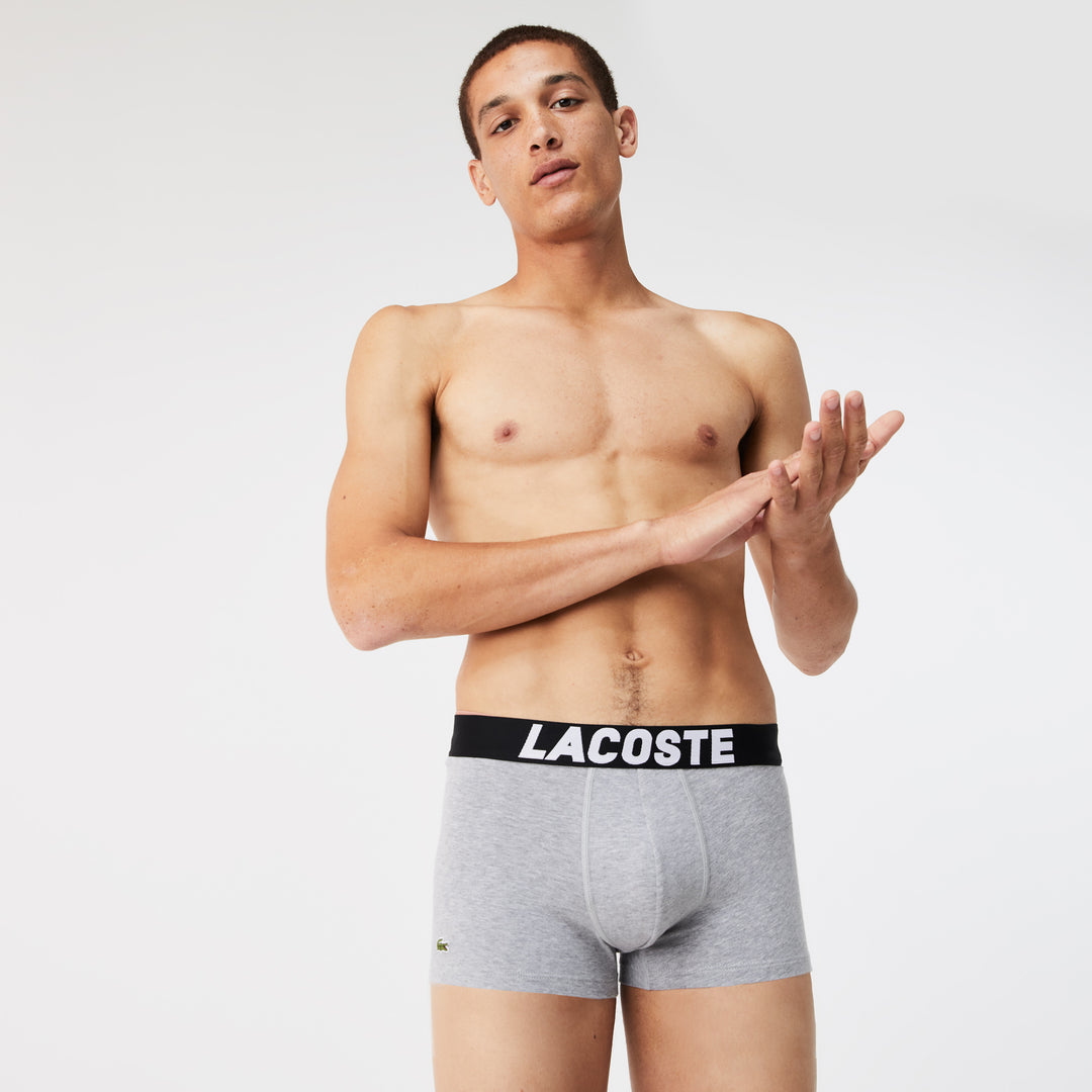 Men's Lacoste Branded Jersey Trunk Three-Pack - 5H2083