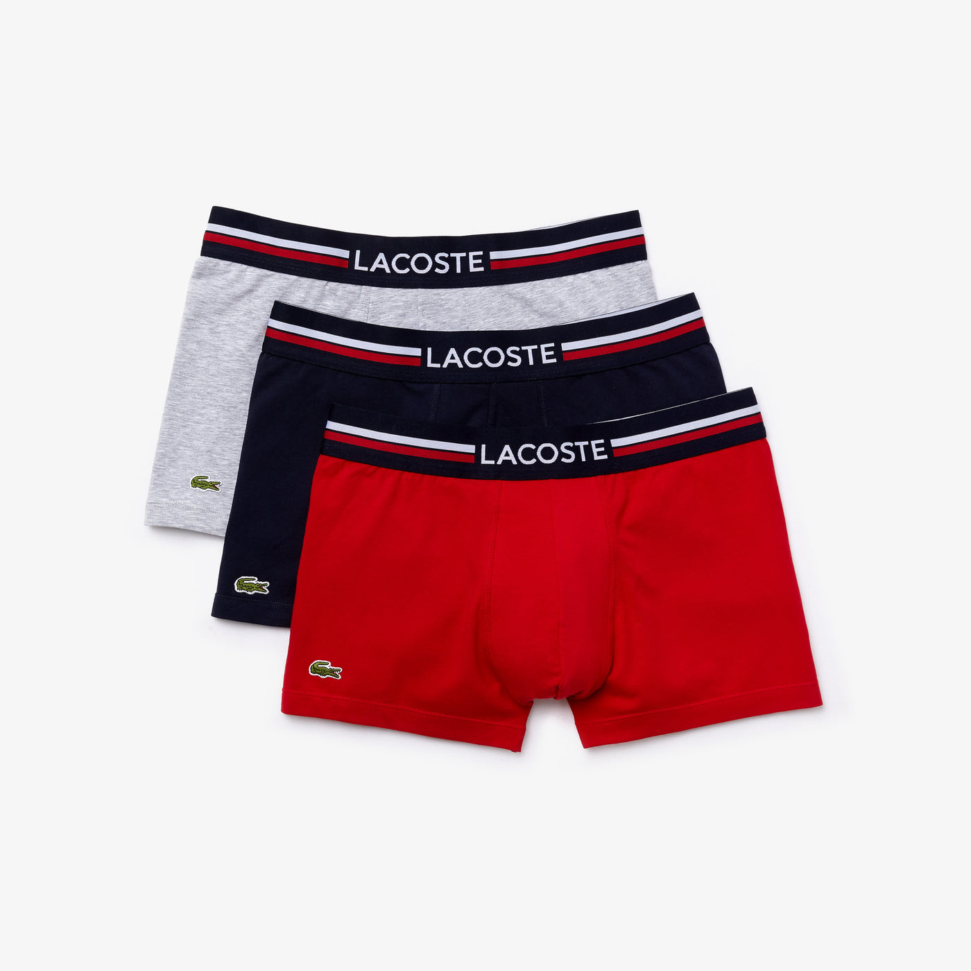 Shop The Latest Collection Of Lacoste Pack Of 3 Iconic Boxer Briefs With Three-Tone Waistband - 5H3386 In Lebanon