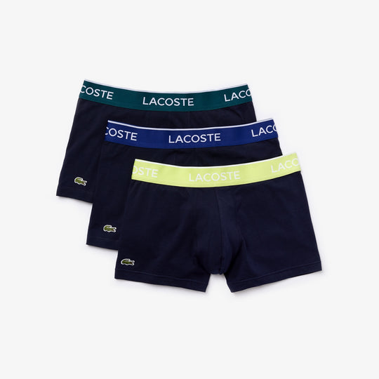Shop The Latest Collection Of Lacoste Pack Of 3 Navy Casual Boxer Briefs With Contrasting Waistband - 5H3401 In Lebanon