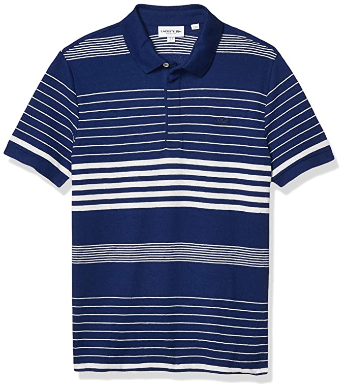 Men's Striped Linen And Cotton Regular Fit Polo - Ph5044