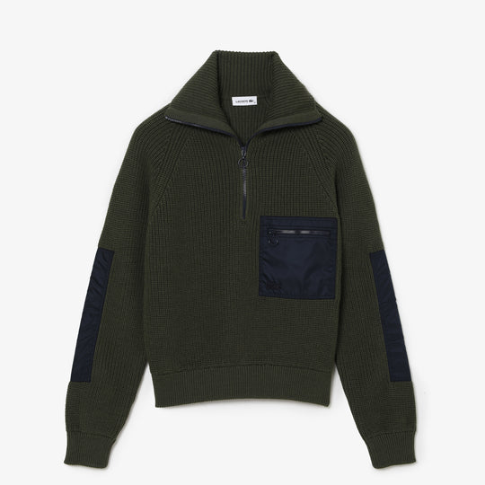 Shop The Latest Collection Of Lacoste Women'S Lacoste Zip Trucker Neck Colour-Block Sweater - Af9544 In Lebanon