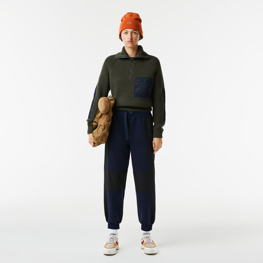 Women's Lacoste Zip Trucker Neck Colour-Block Sweater - Af9544