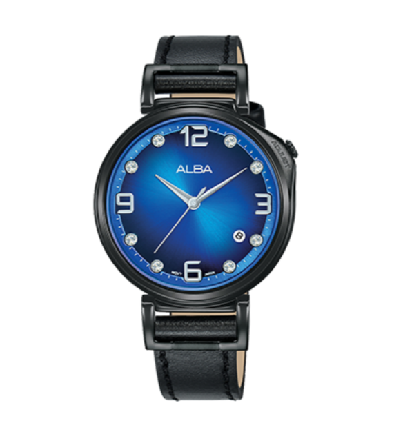 Shop The Latest Collection Of Outlet - Alba Flagship Lady Blue Gradation Dial Dial Blk Leather - Ag8J19X1 In Lebanon