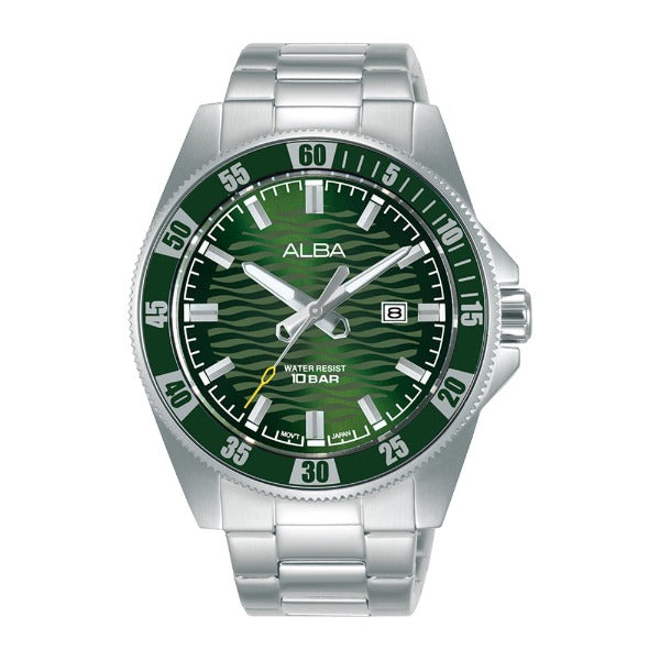 Shop The Latest Collection Of Alba Active Green Dial Silver Steel 42.5Mm - Ag8L87X1 In Lebanon