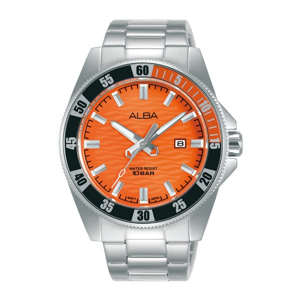 Shop The Latest Collection Of Alba Active Orange Dial Silver Steel 42.5Mm- Ag8L93X1 In Lebanon