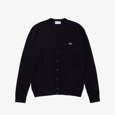 Shop The Latest Collection Of Lacoste Men'S Lacoste Relaxed Fit Tone-On-Tone Buttons Wool Cardigan - Ah0397 In Lebanon