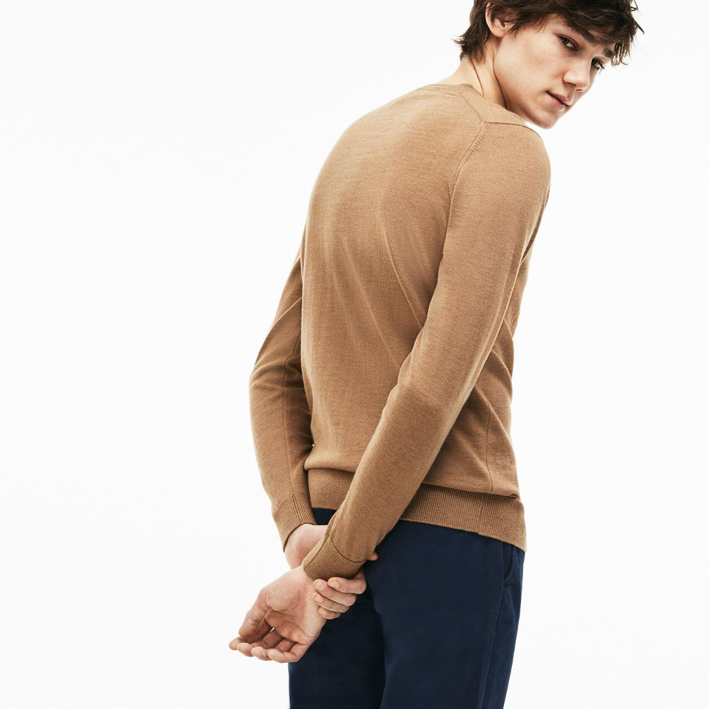 Men's V-Neck Wool Jersey Sweater - Ah2987