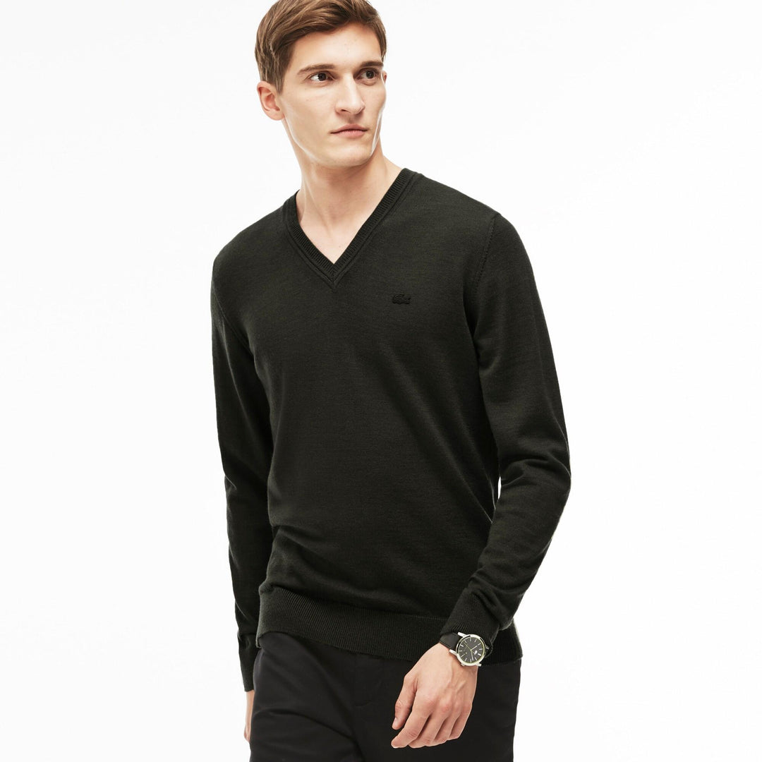 Men's V-Neck Wool Jersey Sweater - Ah2987