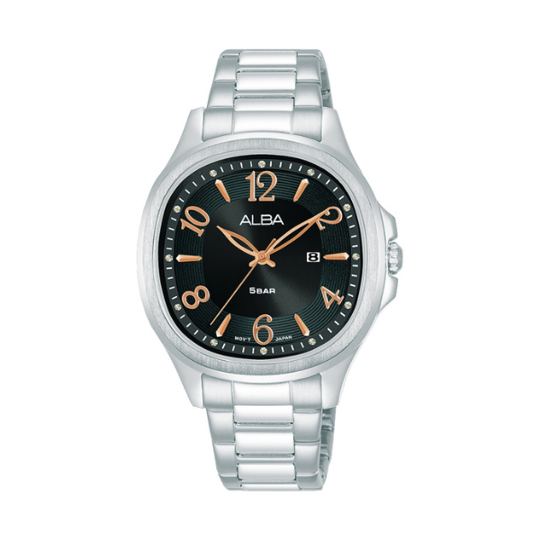 Shop The Latest Collection Of Alba Fashion Black Dial Silver Steel 34Mm - Ah7X55X1 In Lebanon