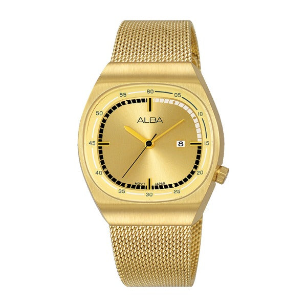 Shop The Latest Collection Of Alba Fusion L.Champagne Dial Gold Mesh Steel 33Mm - Ah7Y26X1 In Lebanon