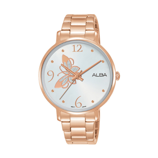 Alba Fashion White Dial Rose Gold Steel- Ah8602X1