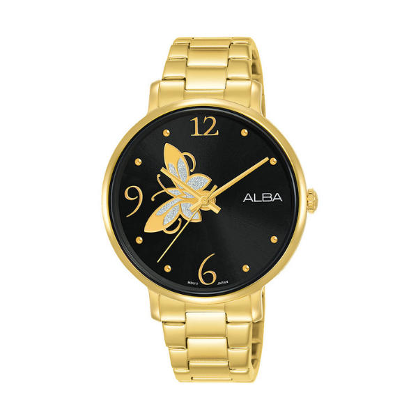 Shop The Latest Collection Of Outlet - Alba Alba Fashion Black Dial Gold Steel- Ah8606X1 In Lebanon