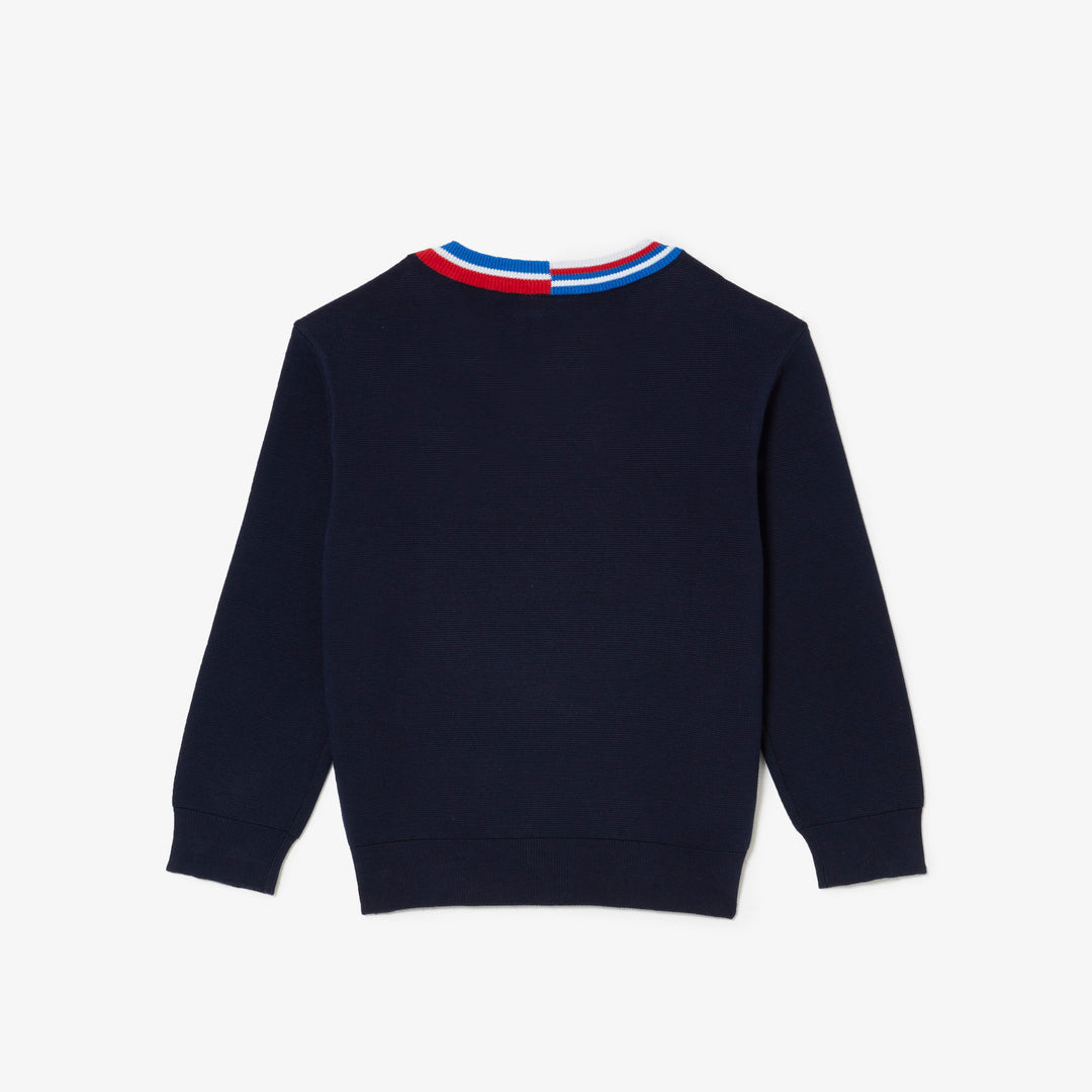 Buy Kids\' Lacoste Contrast Striped Neck Cotton Sweater - Aj9727 Online  Lebanon, Online Shopping Lebanon – MYHOLDAL LEBANON