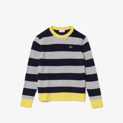 Shop The Latest Collection Of Lacoste Boys' Lacoste Contrast Collar Striped Cotton Sweater - Aj9780 In Lebanon