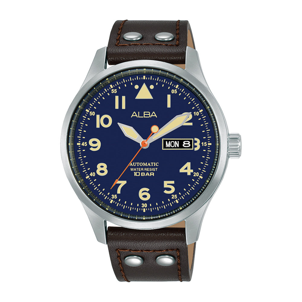 Shop The Latest Collection Of Alba Active Automatic Blue Dial Brown Leather 42Mm- Al4207X1Q In Lebanon
