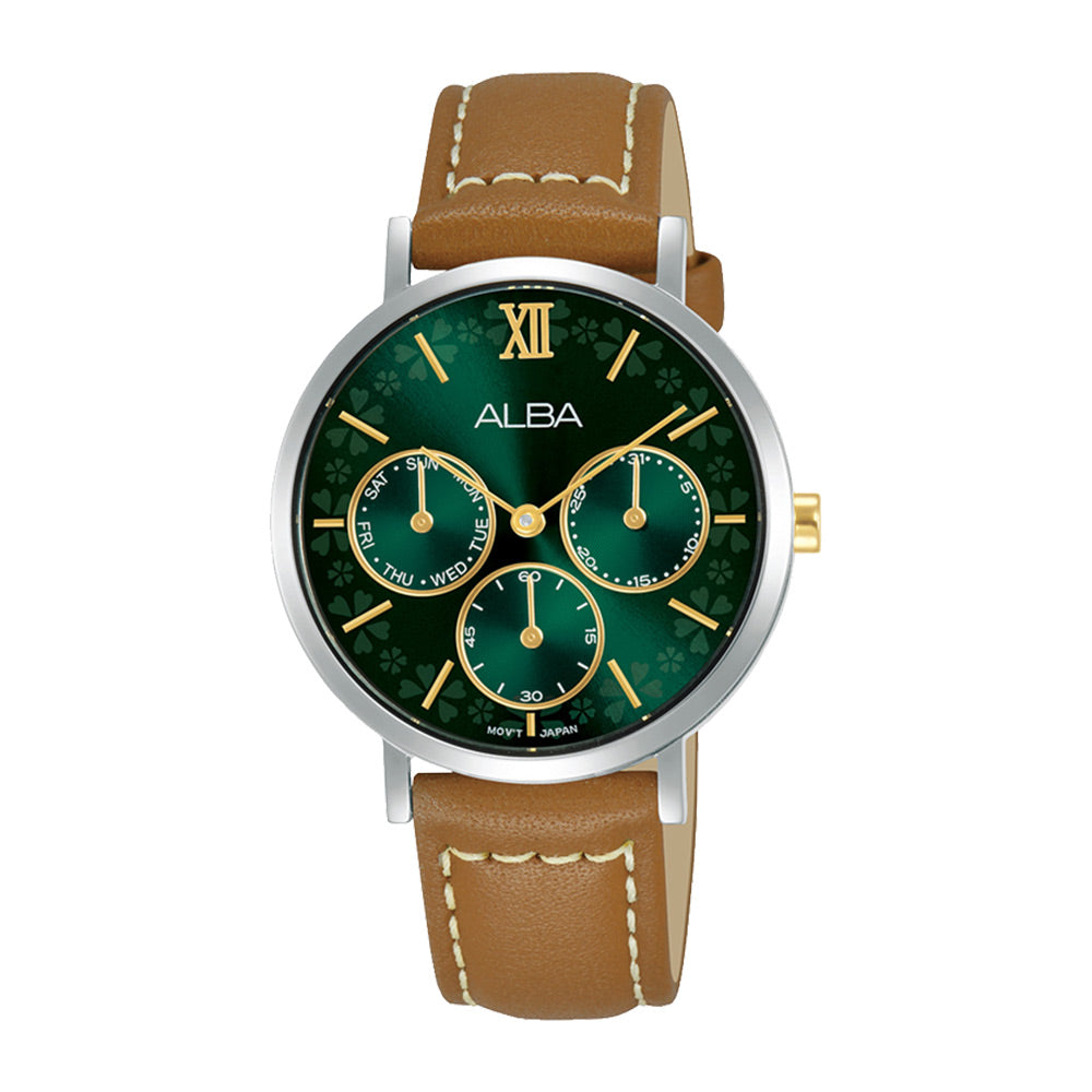 Shop The Latest Collection Of Alba Fashion Green Dial Camel Leather 34Mm - Ap6695X1 In Lebanon
