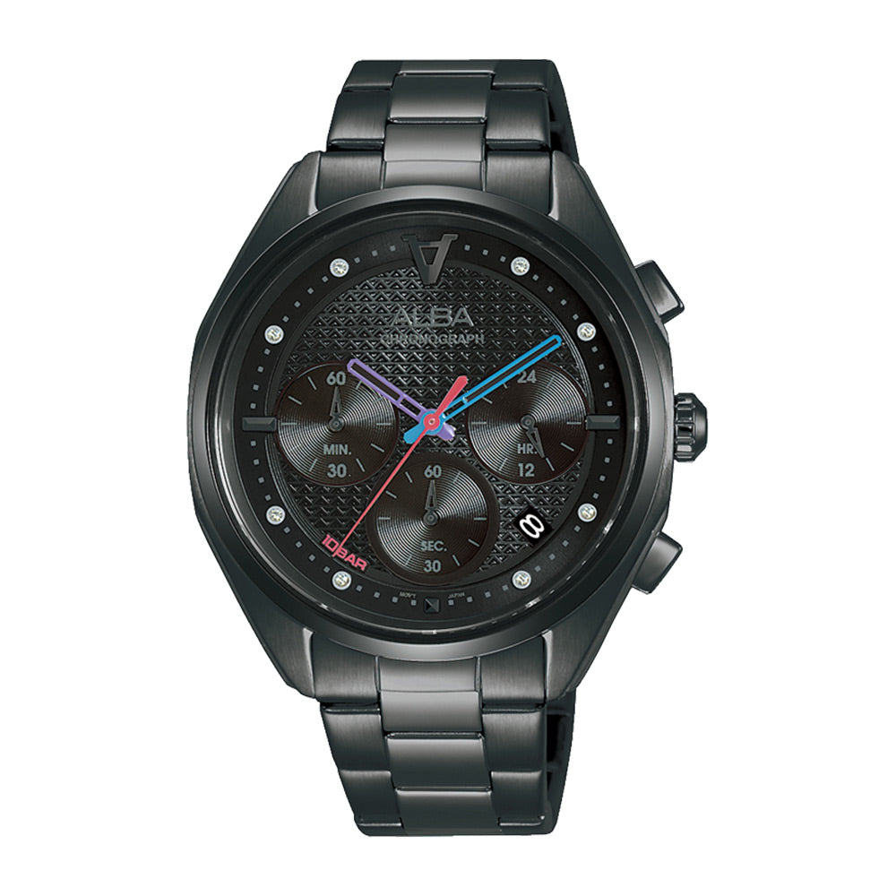 Shop The Latest Collection Of Alba Active Lady Chrono Blk Dial Blk Steel 38Mm - At3H01X1 In Lebanon