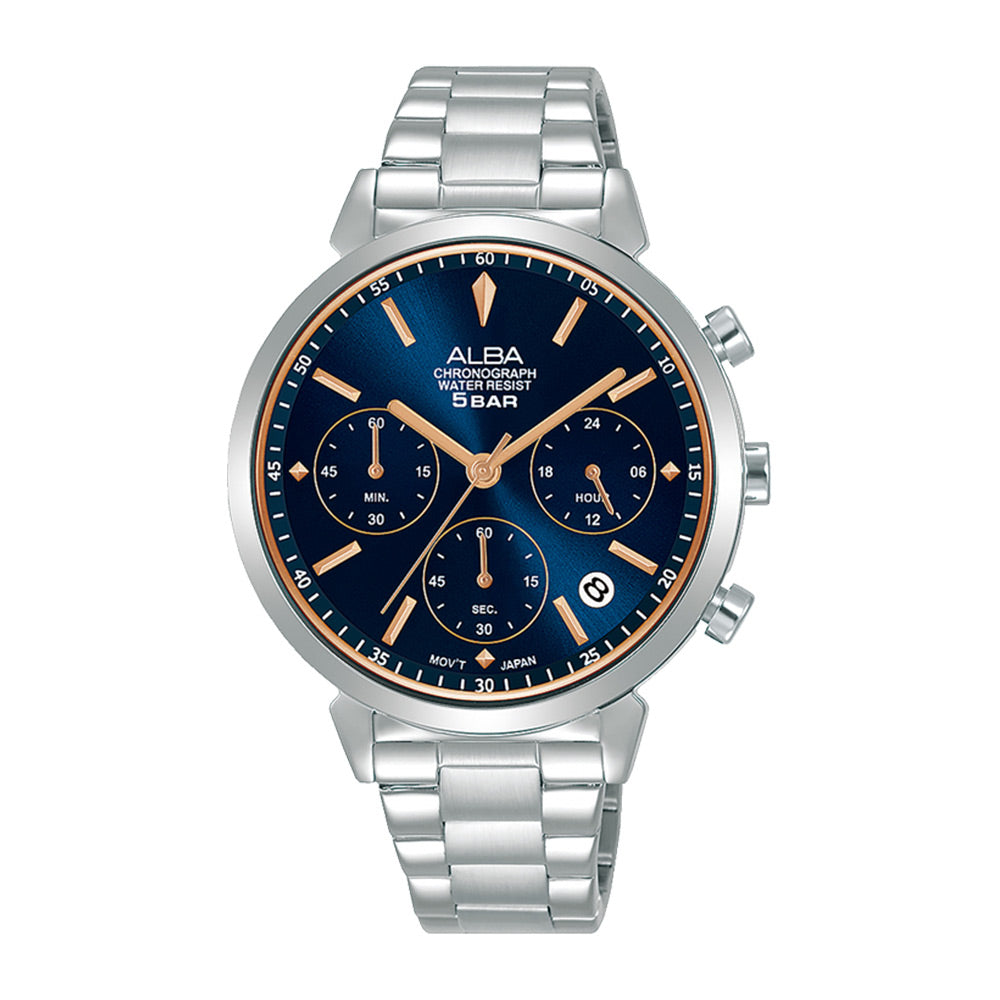 Shop The Latest Collection Of Alba Fashion Chrono Blue Dial Silver Steel 36Mm-At3H39X1 In Lebanon