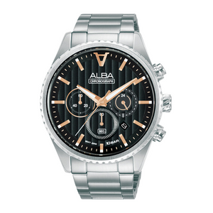 Shop The Latest Collection Of Alba Signa Chrono Black Dial Silver Steel 43Mm- At3H81X1 In Lebanon