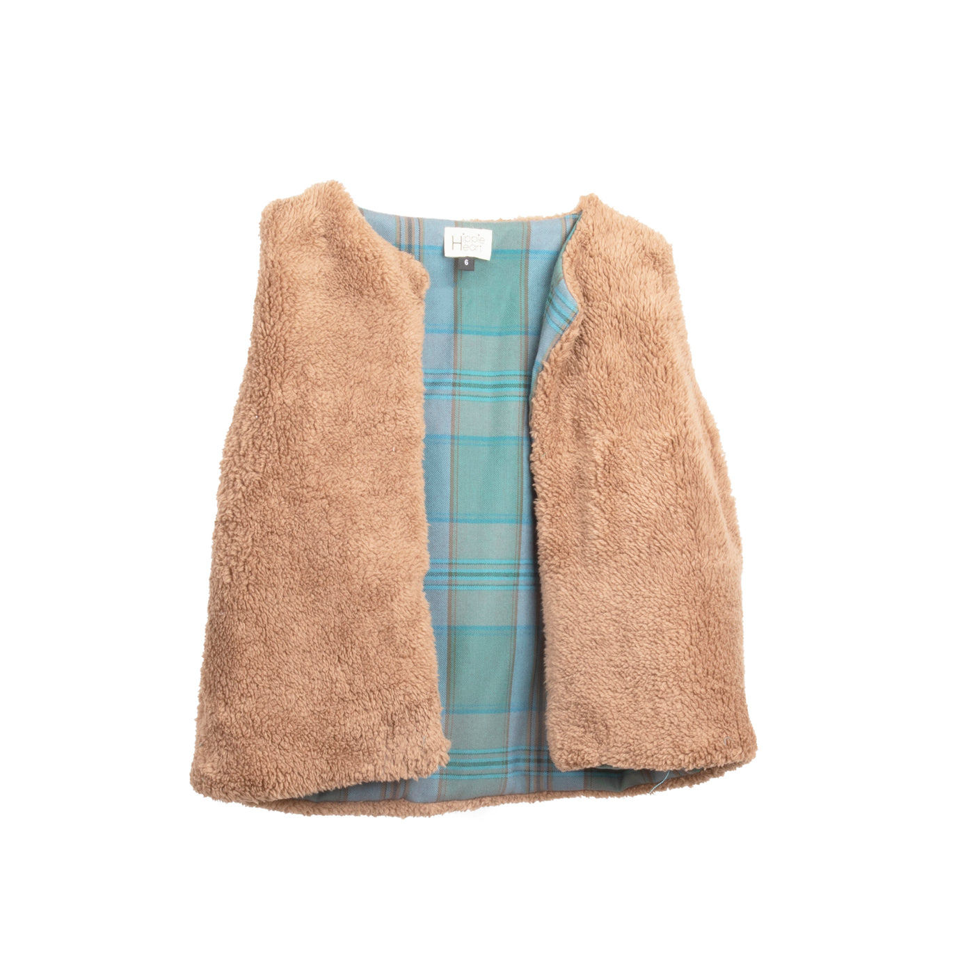 Brown faux-fur vest reversible