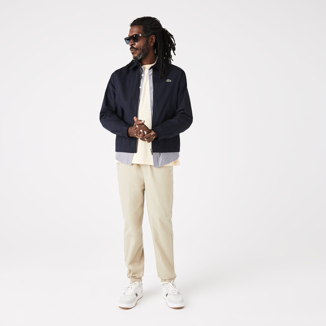 Men's Short Zippered Organic Cotton Gabardine Jacket - Bh2591
