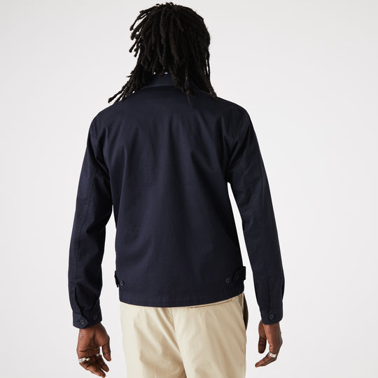 Men's Short Zippered Organic Cotton Gabardine Jacket - Bh2591