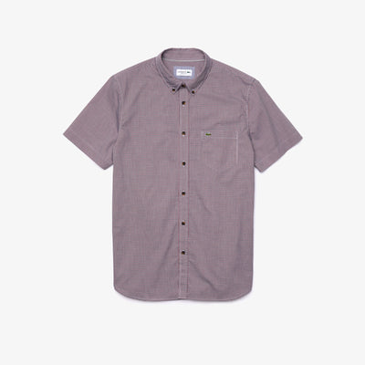 Shop The Latest Collection Of Outlet - Lacoste Men'S Regular Fit Gingham Cotton Shirt - Ch0004 In Lebanon