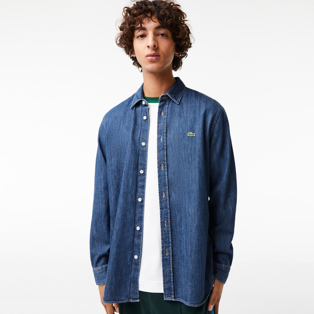 Men's Lacoste Regular Fit Organic Cotton Denim Shirt - Ch0197