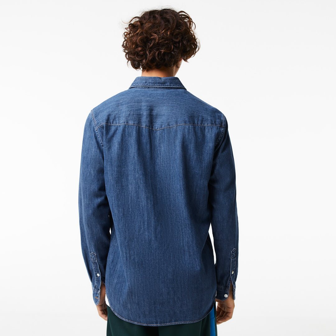 Men's Lacoste Regular Fit Organic Cotton Denim Shirt - Ch0197