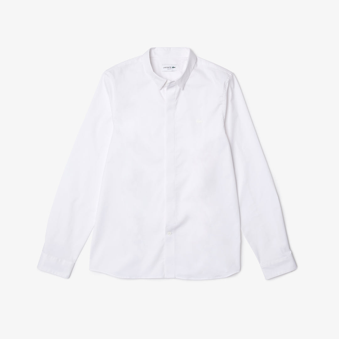 Shop The Latest Collection Of Lacoste Men'S Slim Fit Concealed Placket Stretch Cotton Poplin Shirt - Ch2567 In Lebanon