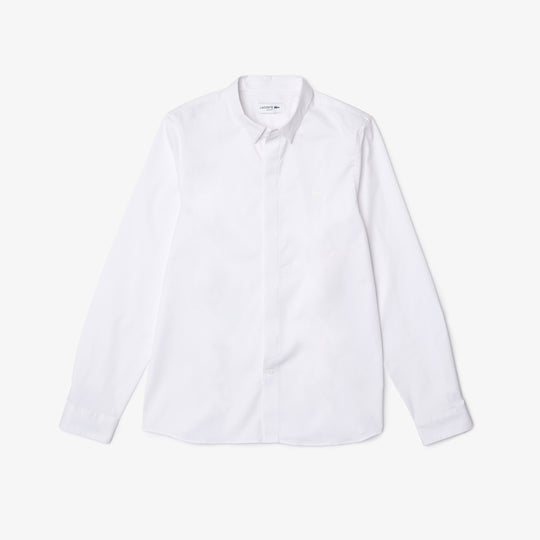 Shop The Latest Collection Of Lacoste Men'S Slim Fit Concealed Placket Stretch Cotton Poplin Shirt - Ch2567 In Lebanon