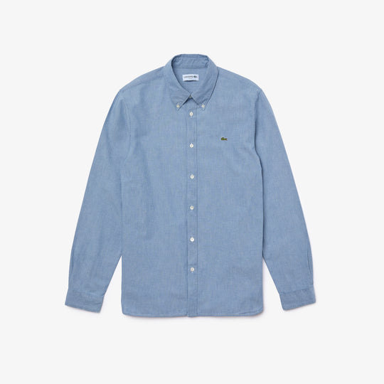 Shop The Latest Collection Of Lacoste Men'S Slim Fit Cotton Chambray Shirt - Ch2967 In Lebanon