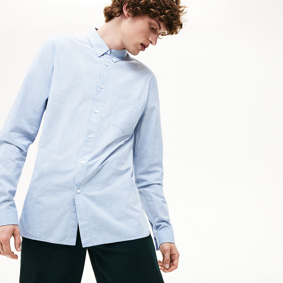 Lacoste Men's Slim Fit Pied-De-Poule Cotton Shirt - Ch9668