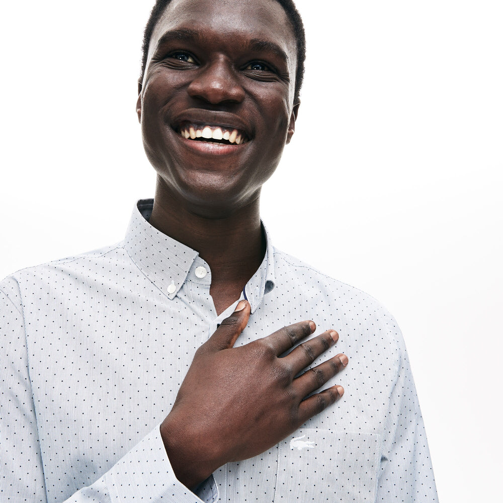 Men's Slim Fit Printed Cotton Poplin Shirt - Ch9743