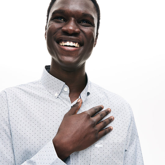 Men's Slim Fit Printed Cotton Poplin Shirt - Ch9743