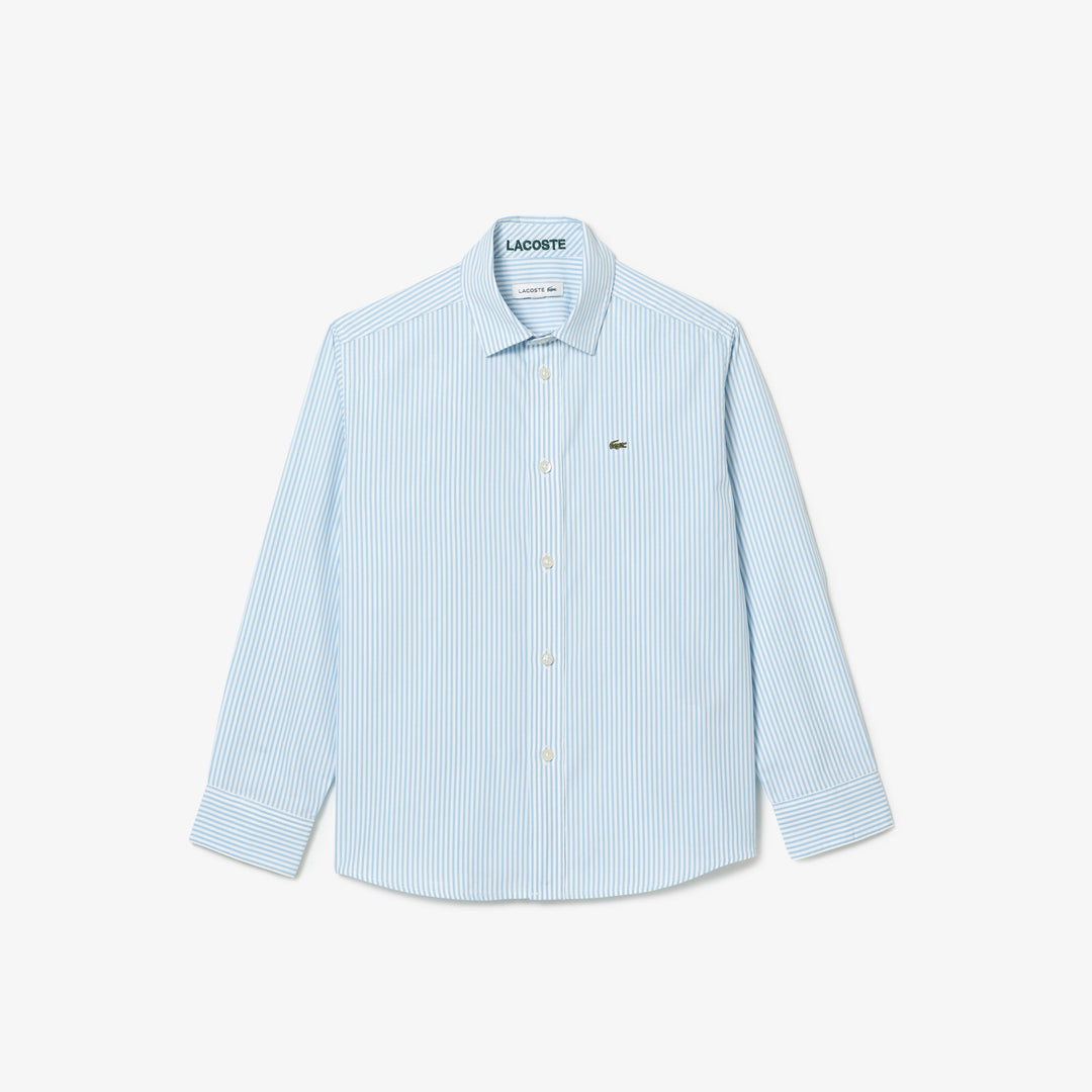 Shop The Latest Collection Of Outlet - Lacoste Kids' Lacoste Striped Print Oxford Cotton Shirt - Cj9724 In Lebanon