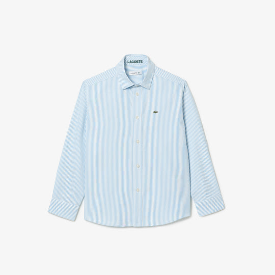 Shop The Latest Collection Of Outlet - Lacoste Kids' Lacoste Striped Print Oxford Cotton Shirt - Cj9724 In Lebanon