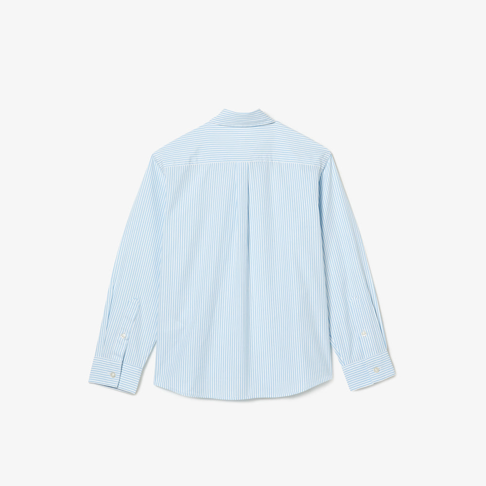 Kids' Lacoste Striped Print Oxford Cotton Shirt - Cj9724